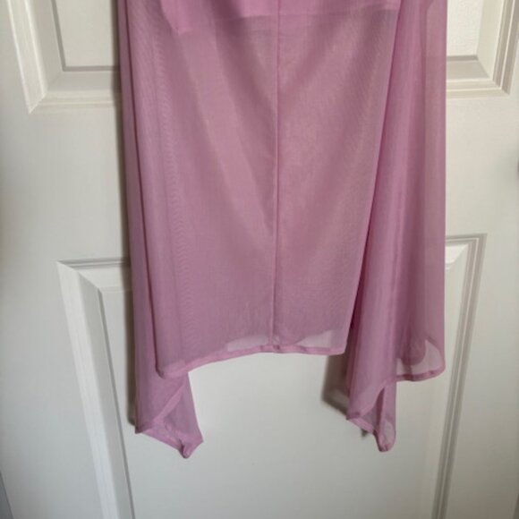 Saemdi Pink Mesh Asymmetrical Dress Size L - Picture 5 of 9